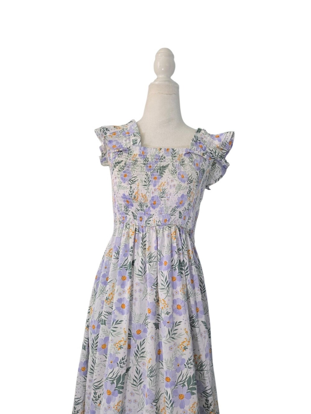 Melloday Maxi Dress Women's Smal Pastel Floral Smocked Sze small - Picture 4 of 12